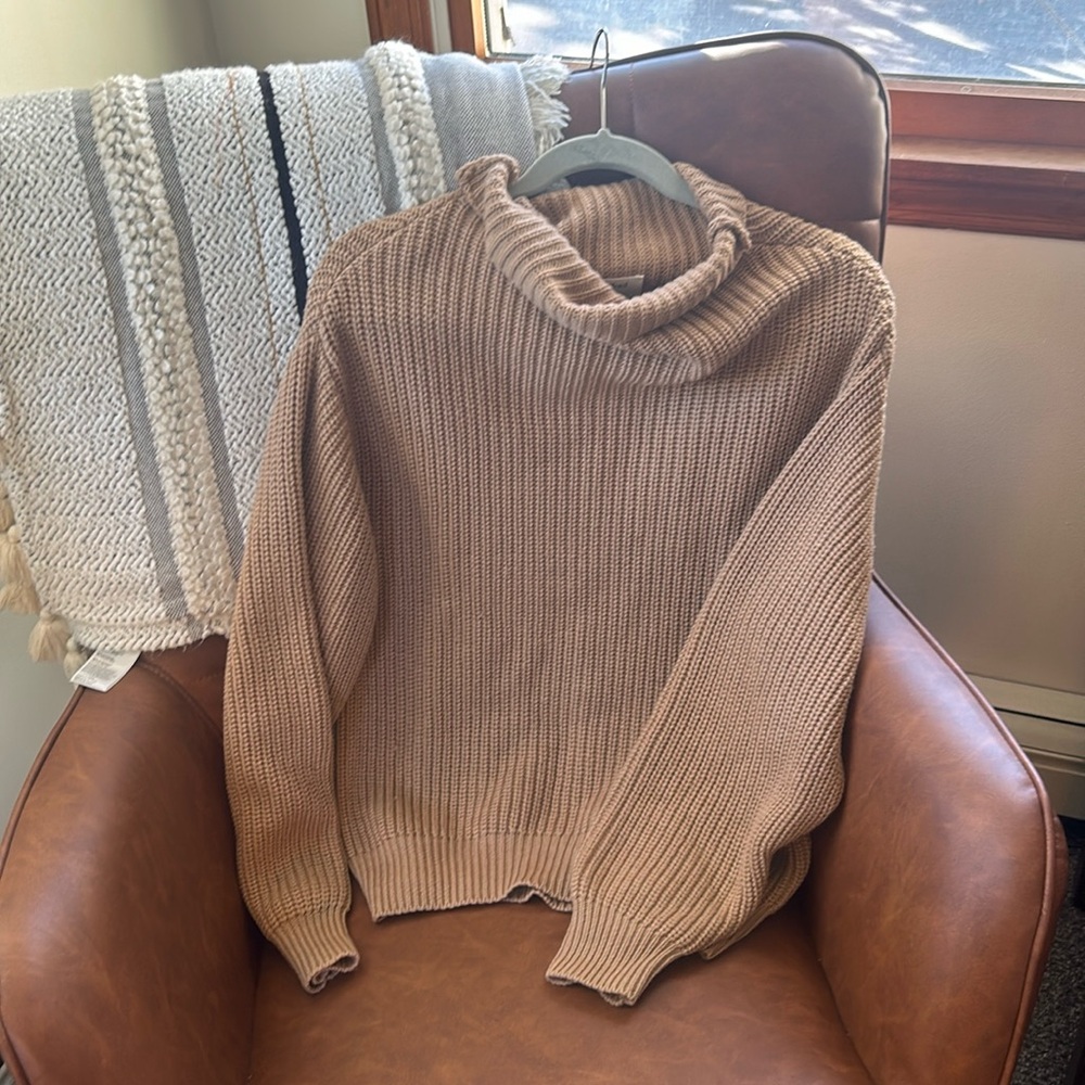 Wilfred Montpellier Turtleneck 100% Merino Wool Camel